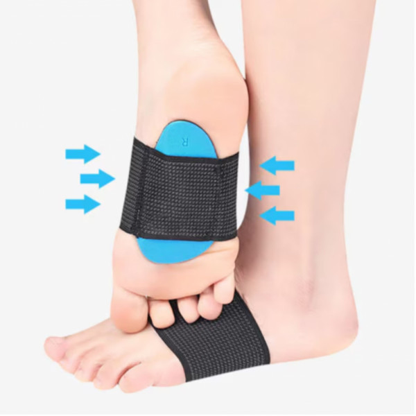 2 броя ортопедични опори за свода на стъпалото – регулируеми компресионни ленти с EVA подложки