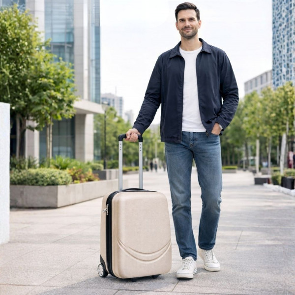 Пластмасов ТОП АВИО куфар за ръчен багаж TRANSIT GOLD   42/32/16 см