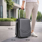 Пластмасов ТОП АВИО куфар за ръчен багаж TRANSIT GRAPHITE   42/32/16 см