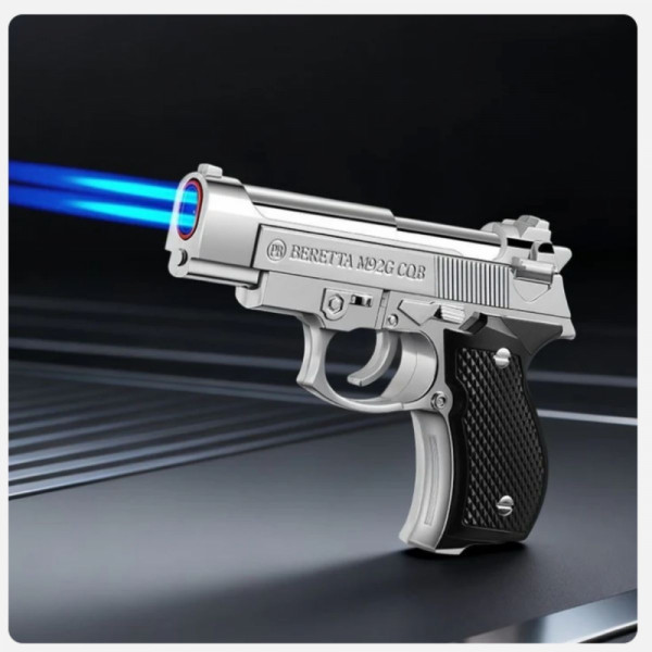 Супер реалистична двуцевна газова запалка BERETTA M92G CQB, ветроупорна, пиезо запалване