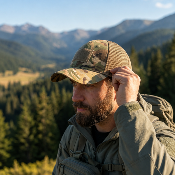 Тактическа шапка Trucker Camouflage с 3 велкро панела за нашивки и емблеми - направи собствен дизайн