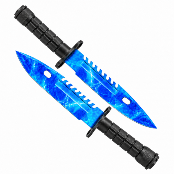 Геймърски нож COUNTER STRIKE CS M16 BAYONET DEEP BLUE с ПОДАРЪК - стойка