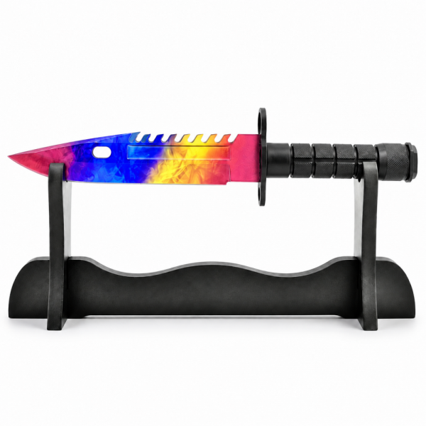 Геймърски нож COUNTER STRIKE CS M4 BAYONET RAINBOW с ПОДАРЪК - стойка