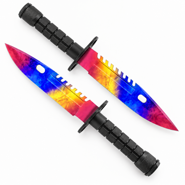 Геймърски нож COUNTER STRIKE CS M4 BAYONET RAINBOW с ПОДАРЪК - стойка