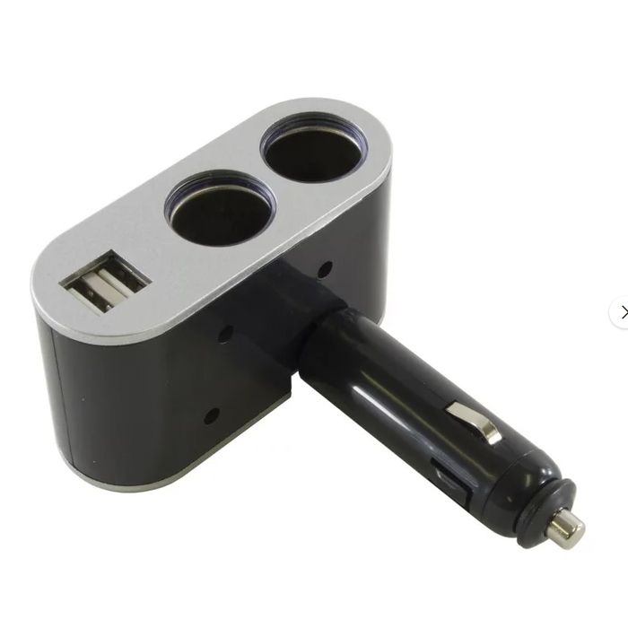 Разклонител за запалка с 2 гнезда и 2  USB - PG151