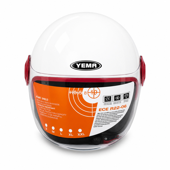 Каска YEMA 631- 3 - XL - Бяло/Червено