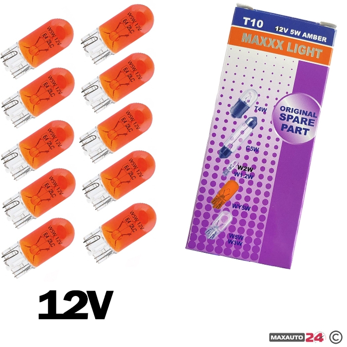 Крушки Maxxx Light Т10 5W - 12V 10 БР/КУТИЯ