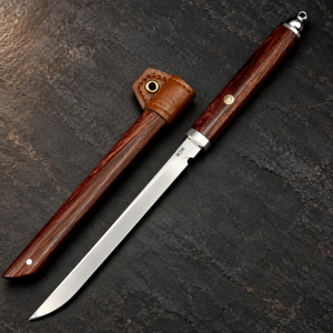 Японски нож Shinobi, тайно оръжие на нинджите, инструментална стомана M390,  кания палисандър