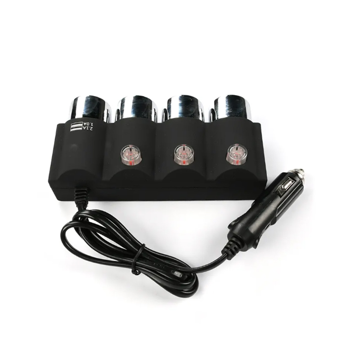 Разклонител за запалка с 3 гнезда и 2 USB - 1508