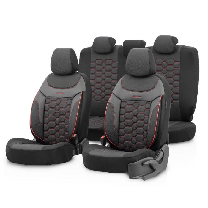 Тапицерия за седалки Otom Carbon CRB3402 (черно/червено)